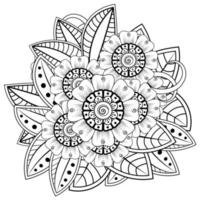 Mehndi Blume dekorative Ornament im ethnischen orientalischen Stil, Doodle Ornament, Umriss Hand zeichnen. Malbuchseite. vektor