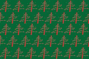 Illustration rot Weihnachten Baum mit Star auf Grün Farbe Hintergrund. vektor
