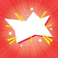 Weiß rot Star zum Überraschung Schock Verkauf Beförderung Preis Etikett Design Hintergrund vektor