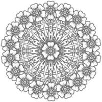cirkulärt mönster i form av mandala med blomma för henna, mehndi, tatuering, dekoration. vektor