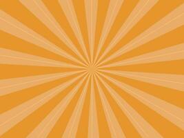 sunburst strålar orange bakgrund. solstråle stjärna brista. vektor illustration