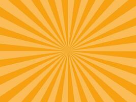 sunburst strålar orange bakgrund. solstråle stjärna brista. vektor illustration
