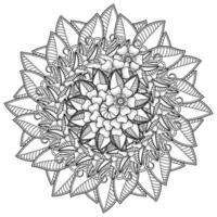 Mehndi-Blume, dekorative Verzierung im ethnisch-orientalischen Stil, Doodle-Ornament, Umrisshandzeichnung. Malbuchseite. vektor