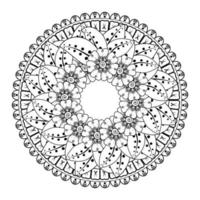 Mehndi-Blume, dekorative Verzierung im ethnisch-orientalischen Stil, Doodle-Ornament, Umrisshandzeichnung. Malbuchseite. vektor