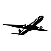 fliegend und Flugzeug Ausflug icon.airplane Logo. Flugzeug Symbol App. eben minimal Silhouette vektor