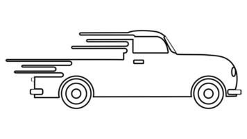 Silhouette retro Wagen. schnell Versand Lieferung eben Symbol zum Transport. Vektor Illustration