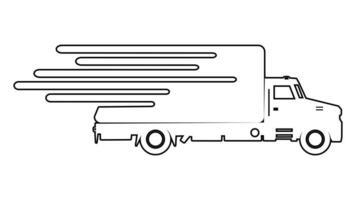 Silhouette LKW Wagen. schnell Versand Lieferung eben Symbol zum Transport. Vektor Illustration eps