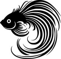 betta fisk - minimalistisk och platt logotyp - vektor illustration