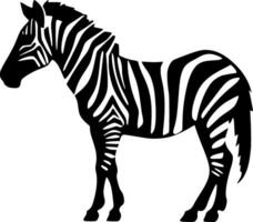 zebra - svart och vit isolerat ikon - vektor illustration