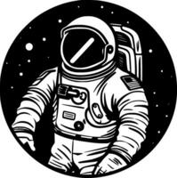 Astronaut - - schwarz und Weiß isoliert Symbol - - Vektor Illustration