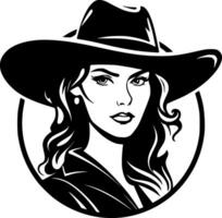 Cowgirl - - minimalistisch und eben Logo - - Vektor Illustration