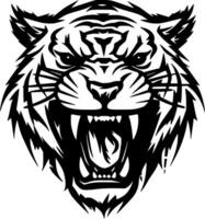 Tiger - - schwarz und Weiß isoliert Symbol - - Vektor Illustration