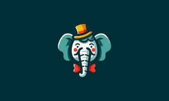 huvud elefant clown vektor logotyp design