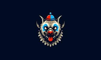 huvud hyena clown vektor maskot design