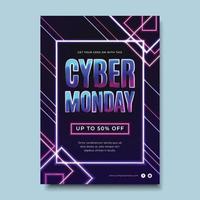 Cyber Monday-Verkaufsposter im Neon-Stil vektor