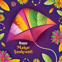 Happy Makar Sankranti Hintergrundvorlage vektor