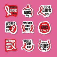 Welt-Aids-Tag-Bewegungsaufkleber-Set vektor