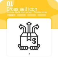 Cross Sell Symbol Vektor mit Umriss-Stil auf weißem Hintergrund. Vector Illustration Verkaufszeichen Symbol Symbol Konzept für Webdesign, ui, ux, Logo, Geschäft, E-Commerce, Apps und alle Projekte