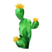 polygonal grön kaktus. minimalistisk låg poly konst stil. vektor
