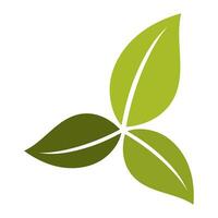Logo mit grünen Blättern vektor
