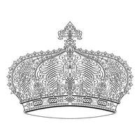 königlich Krone im Jahrgang und Rokoko Stil und Blumen- Ornamente vektor