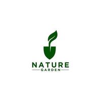 Naturgarten Illustration Logo auf weißem Hintergrund vektor