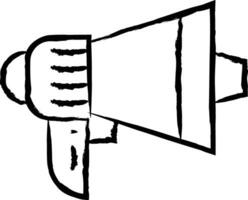 megafon hand dragen vektor illustration