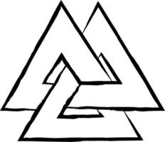 valknut hand dragen vektor illustration