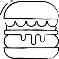 burger senap hand dragen vektor illustration