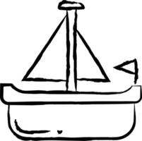 segelbåt hand dragen vektor illustration