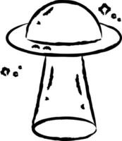 UFO Landung Licht Hand gezeichnet Vektor Illustration