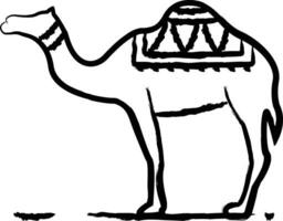 kamel hand dragen vektor illustration