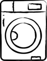 tvättning maskin hand dragen vektor illustration
