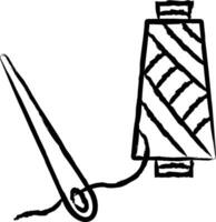 nål med tråd hand dragen vektor illustration
