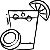 Tee Tasse mit Kokosnuss Hand gezeichnet Vektor Illustration