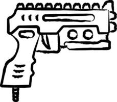 pistol hand dragen vektor illustration