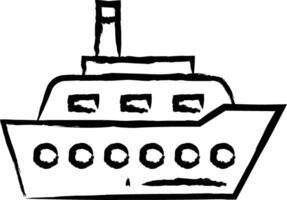 fartyg hand dragen vektor illustration