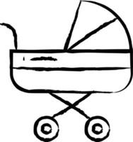 Kinderwagen Hand gezeichnet Vektor Illustration