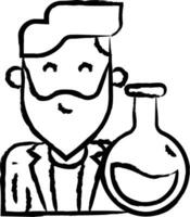 Wissenschaftler Mann Hand gezeichnet Vektor Illustration
