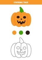 Farbe Cartoon Halloween-Kürbis. Arbeitsblatt für Kinder. vektor