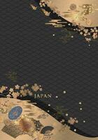 japansk stil mönster bakgrund eller omslag design. vektor
