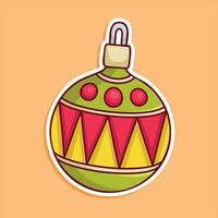 Weihnachten Ball - - Ornament Symbol, rot und Grün gestreift Weihnachten Ornament, a Weihnachten Ball, Weihnachten Flitter Ball Ornament Symbol vektor