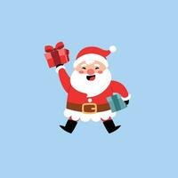 Santa claus Karikatur. fröhlich Weihnachten.Cartoon Santa tragen rot gestrickt Hut zum dekorieren Weihnachten Gruß Karten vektor