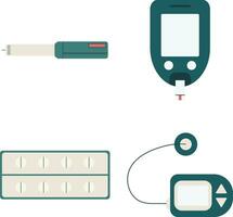 värld diabetes dag ikon med platt tecknad serie design. vektor illustration uppsättning.