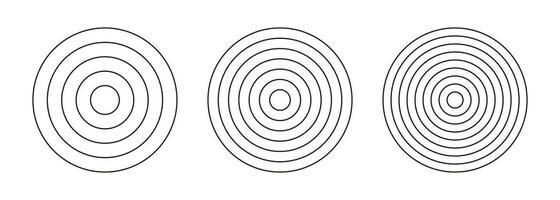 uppsättning av polär nät koncentrisk cirklar. hjul av liv eller vanor spårare. samling av cirkel diagram dividerat på segment. tom polär Graf papper. vektor mall.