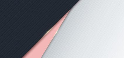 abstrakt mall mörk, roséguld, grå trianglar diagonal bakgrund med gyllene linje. vektor