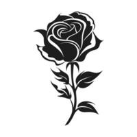 ein Rose Blume Vektor Silhouette isoliert auf ein Weiß Hintergrund