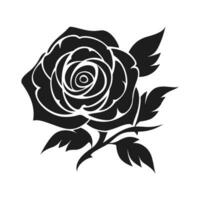 ein Rose Blume Vektor Silhouette isoliert auf ein Weiß Hintergrund