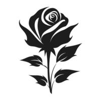 ein Rose Blume Vektor Silhouette isoliert auf ein Weiß Hintergrund