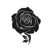 ein Rose Blume Vektor Silhouette isoliert auf ein Weiß Hintergrund